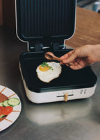 Stone Studio Pro - Grill Multifonction Avec Ouverture À 180º - Blanc Cassé