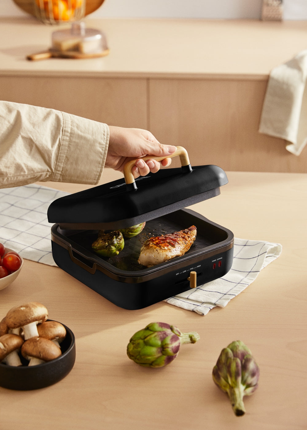 Stone Studio Pro - Grill Multifonction Avec Ouverture À 180º - Noir