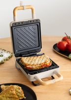 Stone Studio Individuel - Appareil À Croque-Monsieur, Grill & Gaufrier À Plaques Interchangeables - Sable