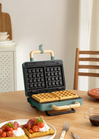 Stone Studio Double - Appareil À Croque-Monsieur, Grill & Gaufrier À Plaques Interchangeables - Vert Sauge