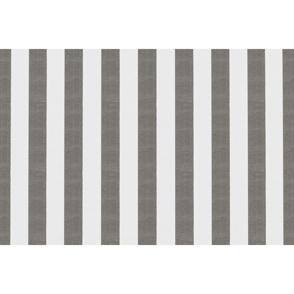 Sofá Modular de 3 Plazas - Tela Exterior a Rayas - Blanco y Gris Antracita