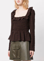 Ganni - Blouse - Marron - Femme