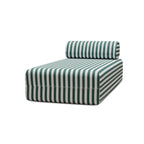 Modular Daybed - Striped Outdoor Fabric - White and Dark Green