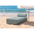 Modular Daybed - Striped Outdoor Fabric - White and Dark Green