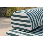 Sofá Modular de 3 Plazas - Tejido Exterior Rayas - Blanco y Verde Oscuro