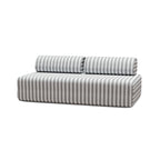 3-Seater Modular Sofa - Striped Exterior Fabric - White and Gray