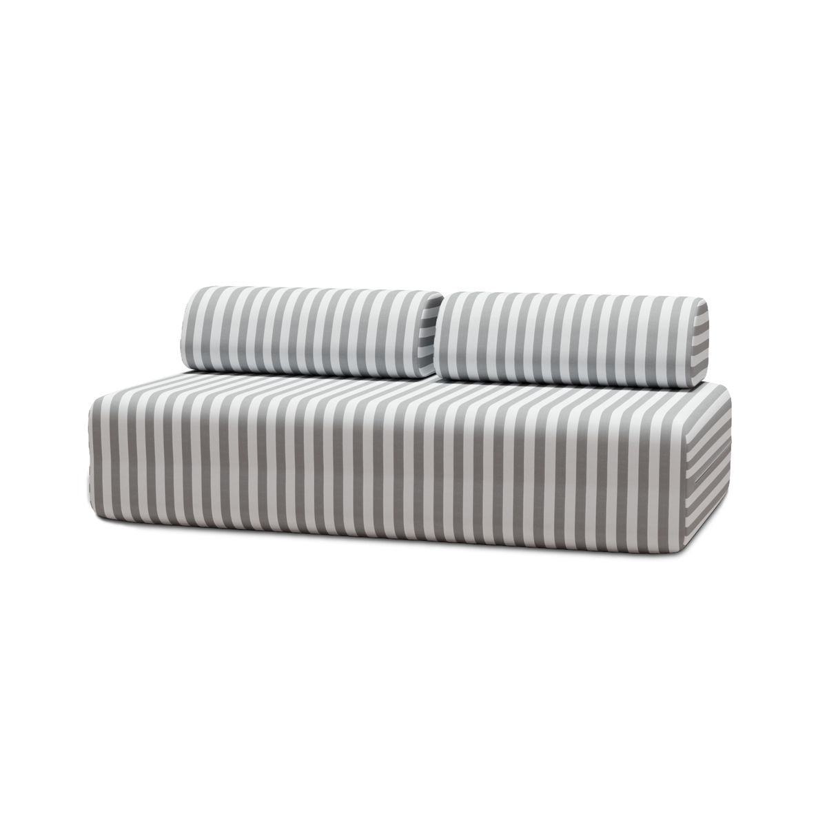3-Seater Modular Sofa - Striped Exterior Fabric - White and Gray
