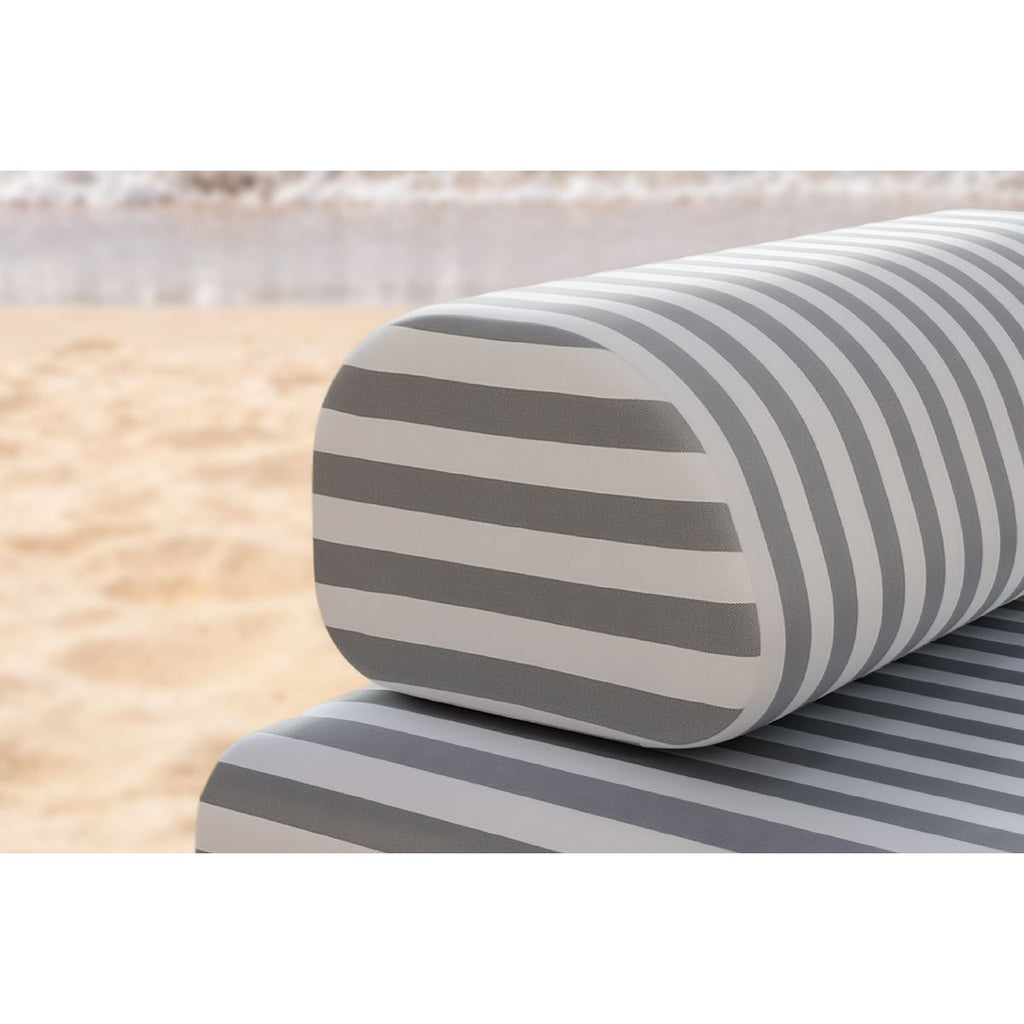 3-Seater Modular Sofa - Striped Exterior Fabric - White and Gray