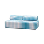Sofá Modular 3 Plazas - Tejido Exterior Rayas - Blanco y Azul