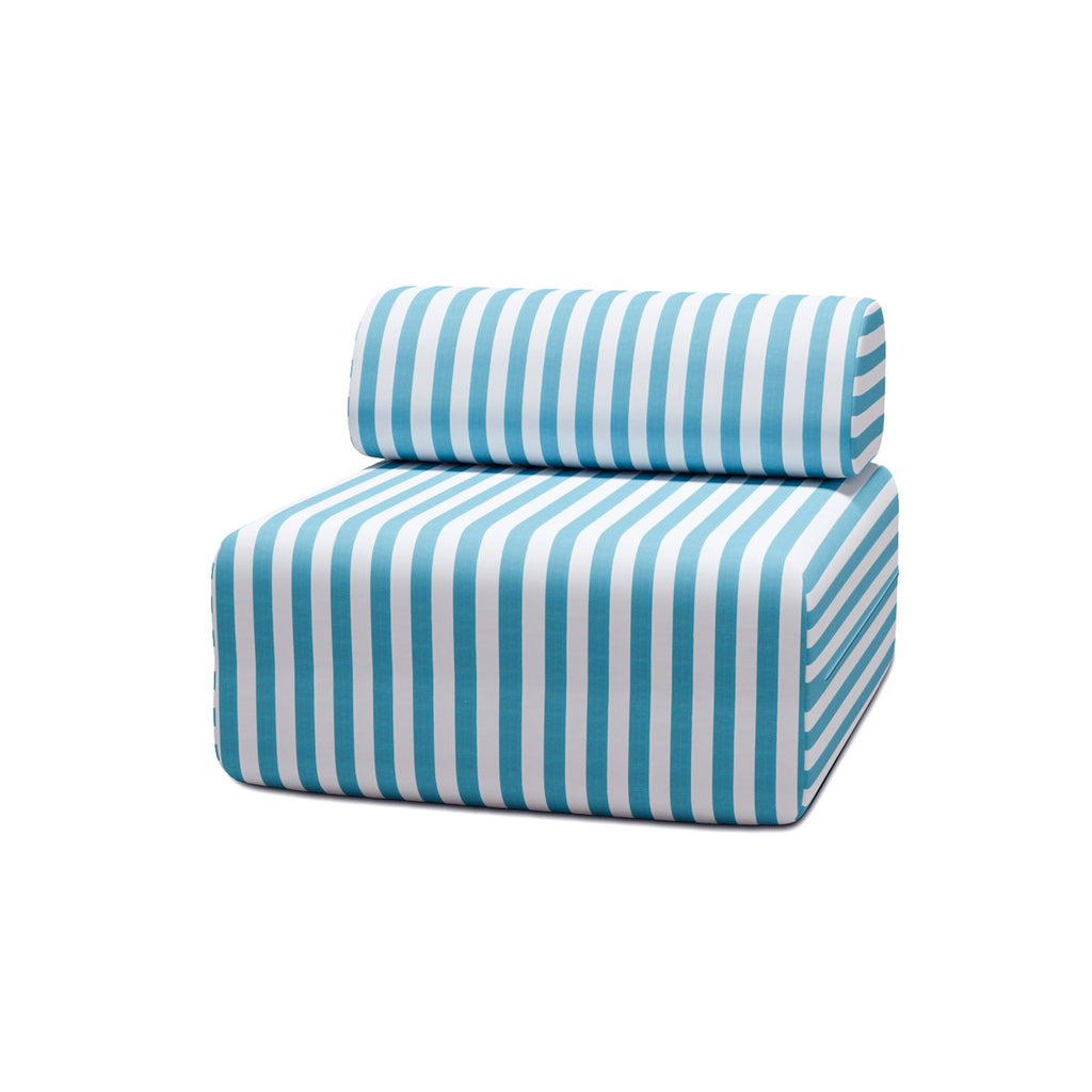 Sillón Modular - Tela Exterior Rayas - Blanco Y Azul