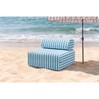 Sillón Modular - Tela Exterior Rayas - Blanco Y Azul