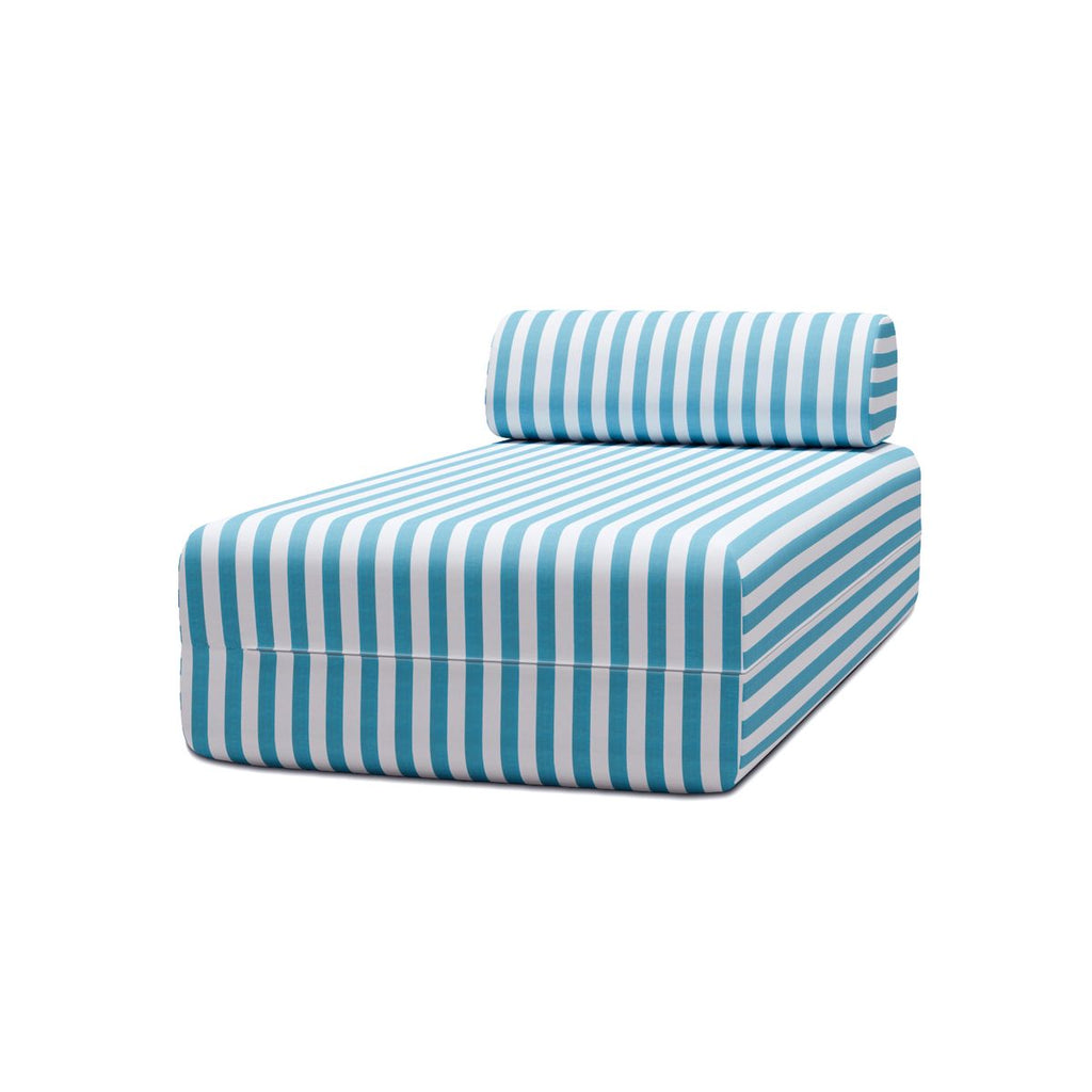 Modular Daybed - Striped Outdoor Fabric - White and Blue