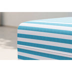 Modular Pouf - Striped Outdoor Fabric - White And Blue