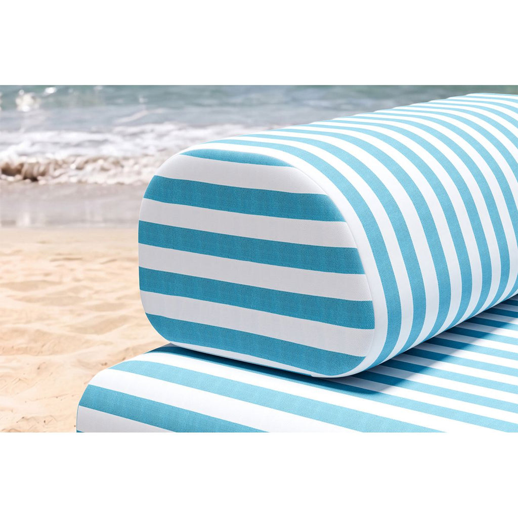 Sofá Modular de 2 Plazas - Tejido Exterior Rayas - Blanco y Azul