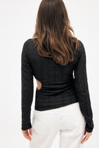 Structured Cut-Out Top - Black