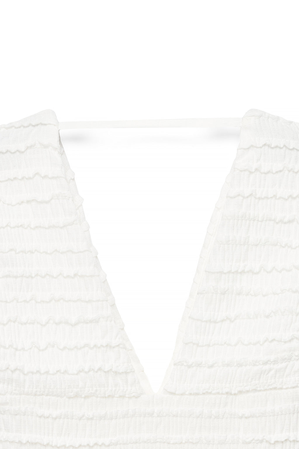 Structured V-Neck Top - Off-White