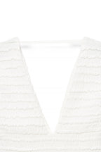 Structured V-Neck Top - Off-White