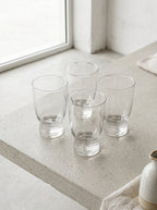 Feast - Set of 4 Glasses - Potassium Glass - Frosted Stripes