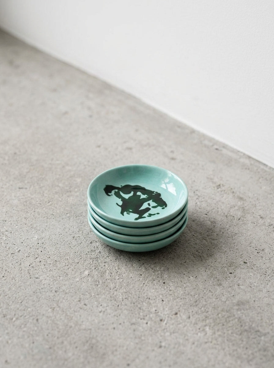 Feast - Set Of 4 Dishes - S - Stoneware - Azure Green Broccoli