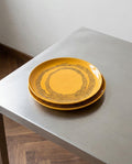 Feast - Set Of 2 Plates - L - Stoneware - Yellow Black Dots