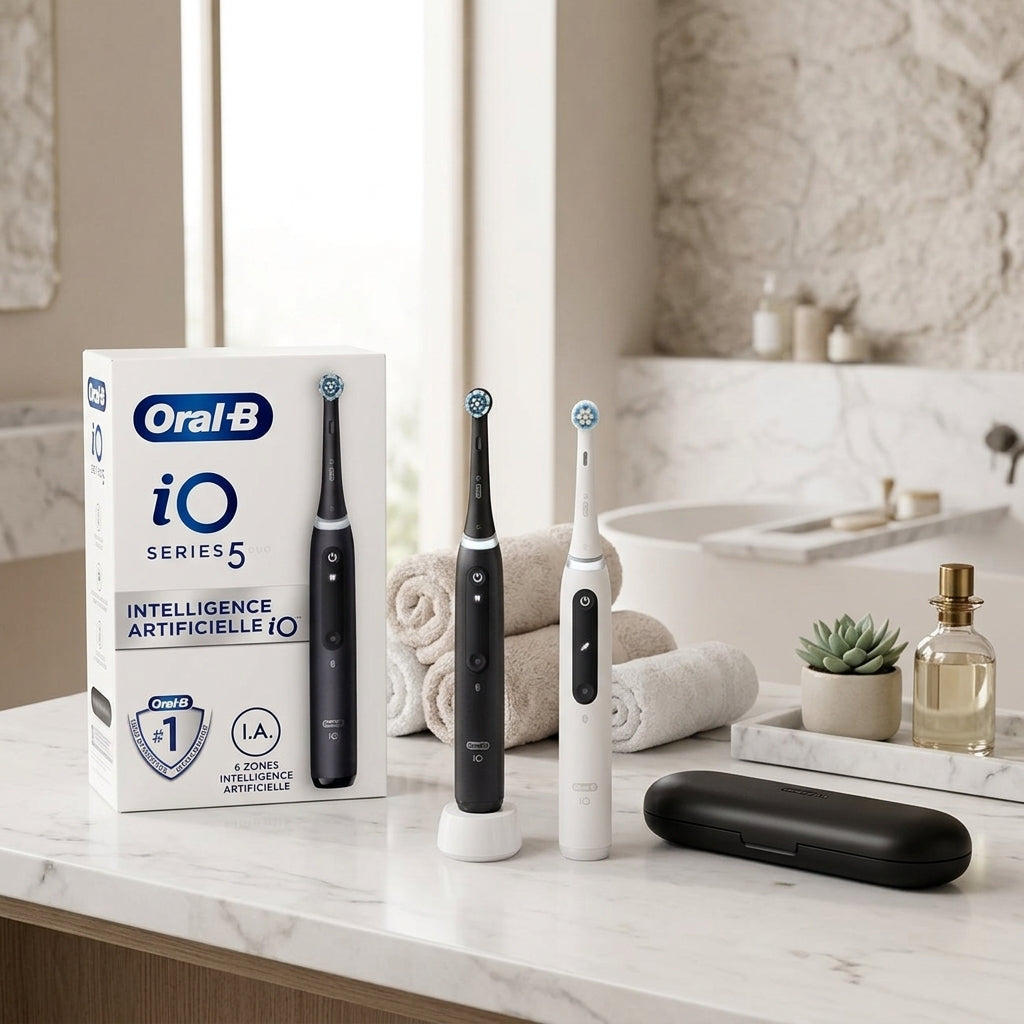 Oral-B iO 5 Duo - Connected Electric Toothbrushes with Travel Case