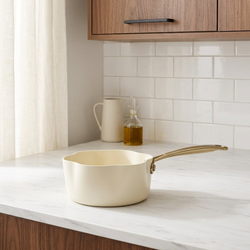 Dahlia - Casserole - Aluminium Recyclé - 20 Cm - Beige