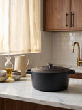 Cocotte En Fonte D'Acier Ronde - Noir Mat - 25cm