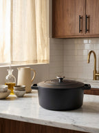 Cocotte En Fonte D'Acier Ronde - Noir Mat - 25cm