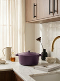 Cocotte En Fonte D'Acier Ronde - Aubergine - 28cm