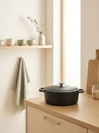 Cocotte Ovale En Fonte - Noir - 30cm