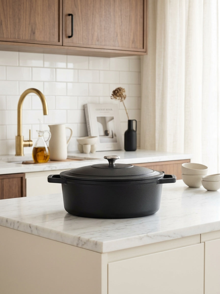 Cocotte Ovale En Fonte - Noir - 30cm