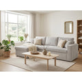 Cyrus - Reversible Convertible Corner Sofa with Storage - 4 Seater - Corduroy - Light Grey