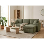 Cyrus - Sofá Rinconera Reversible Cama Con Arcón - 4 Plazas - Pana - Verde