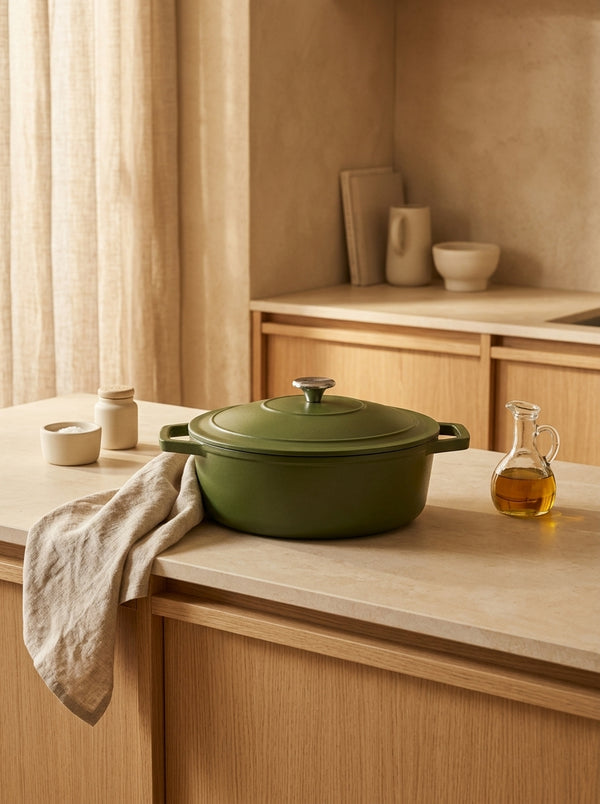 Cocotte Ovale Avec Couvercle - Vert