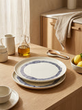 Feast - 2 Assiettes L - Blanche Stripes Bleu - Ottolenghi