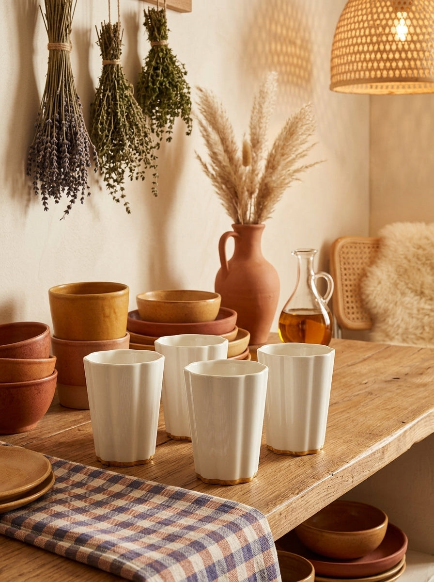 Desiree - 4 Mugs L - Blanc Or - Roger Van Damme