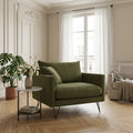 Villabon - Sillón XL - Terciopelo - Patas en horquilla negras - Verde oliva