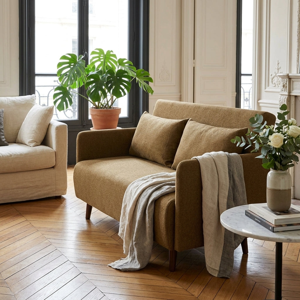 Belushi - 2-Seater Sofa Bed - Fabric - Bronze