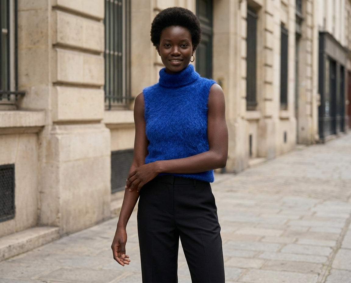 Top St Eden En Mohair Mélangé - Bleu