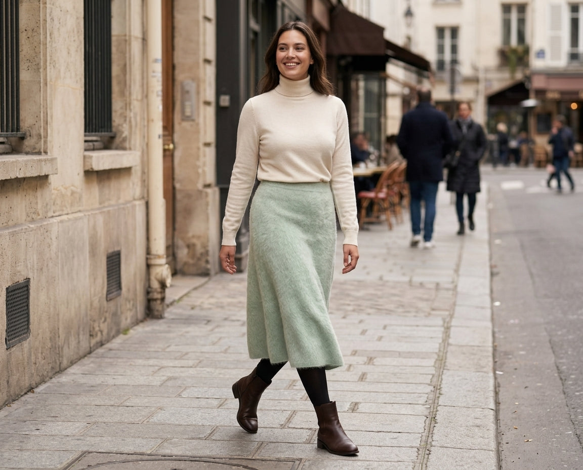 Jupe St Adelle En Mohair Mélangé - Verte