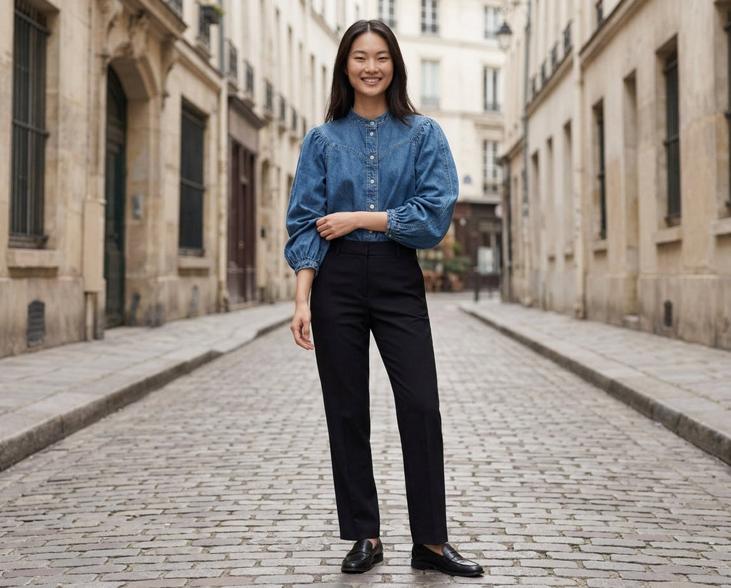 Blouse Pa Tina Denim - Bleue
