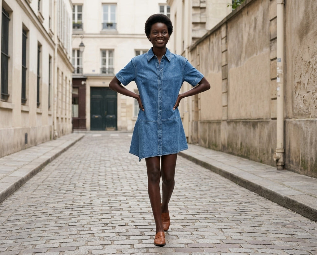 Robe En Jean À Pois Bleu