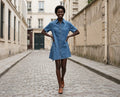 Robe En Jean À Pois Bleu