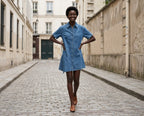 Robe En Jean À Pois Bleu