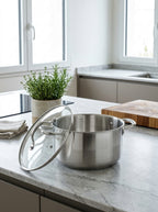Stockpot 28cm - Glass Lid - Stainless Steel - Inox