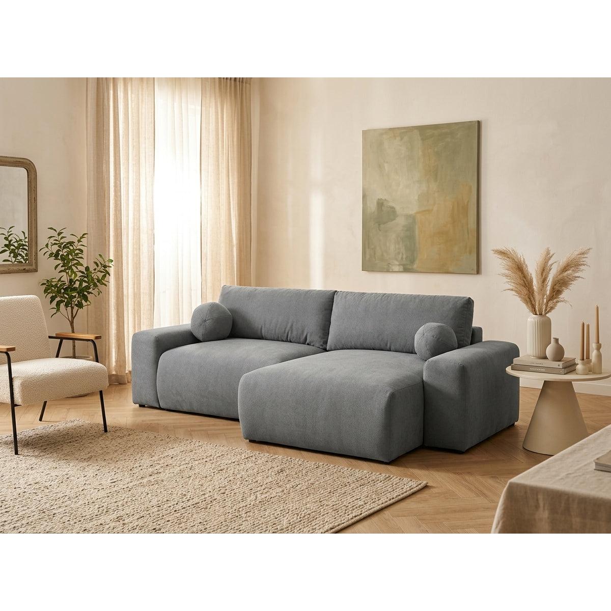 Constance - Sofá Rinconera Reversible - Con Arcón - 4 Plazas - Tela - Gris