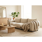 Jeanne - Canapé Modulable - 3 Places - Velours Texturé - Beige