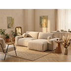 Constance - Canapé D'Angle Réversible - Avec Coffre - 4 Places - Velours Texturé - Beige