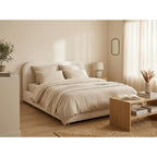 Hugo - Ottoman Bed - 200 cm - Bouclé Fabric - Beige