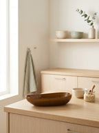 Out Of Lines - Oval Serving Bowl - Ocher - Uncharted